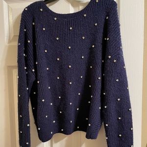 Express Blue Holiday Sweater, Size Medium